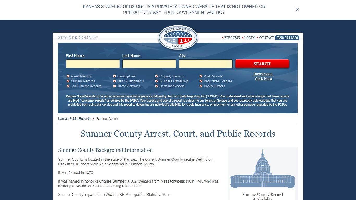 Sumner County Arrest, Court, and Public Records